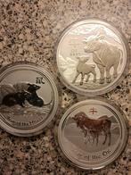 Lunar kilomunten, Lunar 10 Oz munten. Nieuwjaarsknaller., Ophalen of Verzenden, Zilver