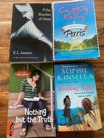 4 Engelse romans: Sophie Kinsella, Cathy Kelly, E.L. James, beschikbaar voor biedingen