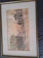 Oude Stadsgezicht Ets in Lijst, Antiek en Kunst, Kunst | Etsen en Gravures, Ophalen