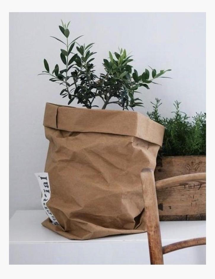 Papieren opbergzak / plantenzak van Essent'ial, Tuin en Terras, Bloembakken en Plantenbakken, Nieuw, Hout, Minder dan 30 cm, Rond