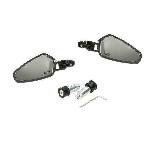 Spiegelset Bar-End CNC Ovaal Zwart Piaggio/Vespa NIEUW, Motoren, Tuning en Styling, Ophalen of Verzenden