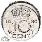 Nederland 10 cent 1980 - Misslag, Postzegels en Munten, Munten | Nederland, 10 cent, Ophalen of Verzenden, Koningin Juliana, Losse munt