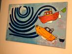 Vrolijk Schilderij - Boten op Canvas, Ophalen