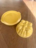 Gele puddingvorm met bord, Ophalen of Verzenden, Gebruikt