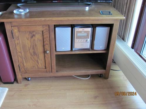 HOUT eiken KAST op WIELTJES televisiekast SANDERS 100x50x70, Huis en Inrichting, Kasten | Overige, Zo goed als nieuw, Ophalen