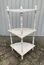 Brocante houten hoek etagère / wit, Antiek en Kunst, Ophalen of Verzenden