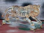 Panter. Glas. Glazen sokkel. 17/9 cm., Antiek en Kunst, Kunst | Designobjecten, Ophalen