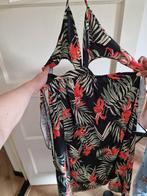 Elegante Zomer Maxijurk met Blad- en Bloemenprint, Zwart, Ophalen of Verzenden, Zo goed als nieuw, Maat 36 (S)