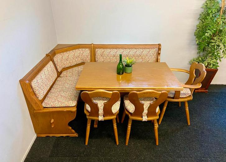 Echte Duitse eethoek Oostenrijkse zithoek Tiroler hoekset, Huis en Inrichting, Barren, Zo goed als nieuw, Ophalen