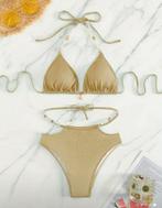 Goud bikini badpak met parels maat m, Ophalen of Verzenden, Nieuw, Overige kleuren, Badpak