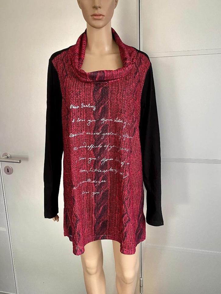 J20 Nieuw: Yoek maat 42/44=L lang tuniek top trui roze/rood, Kleding | Dames, Blouses en Tunieken, Nieuw, Maat 42/44 (L), Rood