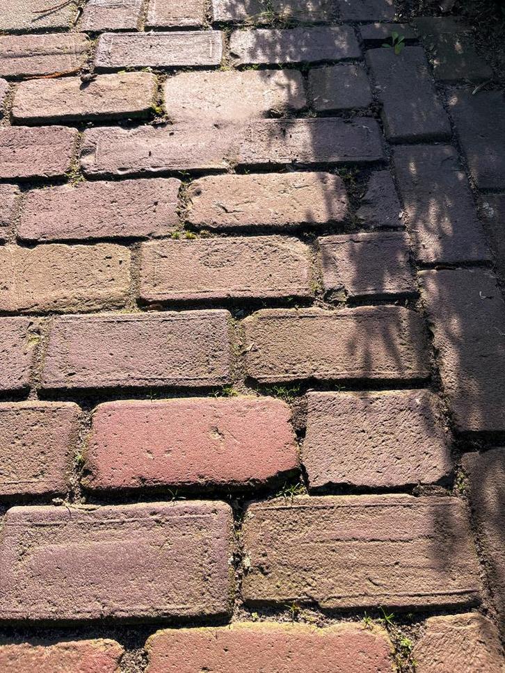 Oude straatklinkers rood, Tuin en Terras, Tegels en Klinkers, Gebruikt, Klinkers, Beton, Ophalen