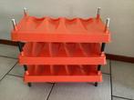 Flessenrek oranje, jaren 60  retro, wijnrek, Verzamelen, Ophalen, Huis en Inrichting