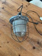 Oude Industriële Stallamp Hanglamp, Huis en Inrichting, Ophalen of Verzenden, Gebruikt, Glas, Minder dan 50 cm