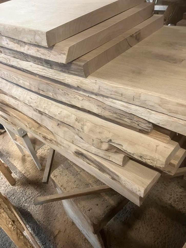 Wastafelblad eiken massief blad op maat gemaakt, Huis en Inrichting, Badkamer | Badkamermeubels, Nieuw, Minder dan 100 cm, 25 tot 50 cm