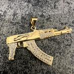 14 karaat gouden hanger ak47 wapen pistool kettinghanger, Ophalen of Verzenden, Zo goed als nieuw, Goud, Kruis of Symbool