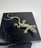 Leuke bronzen salamander beeldje, Antiek en Kunst, Antiek | Koper en Brons, Ophalen of Verzenden