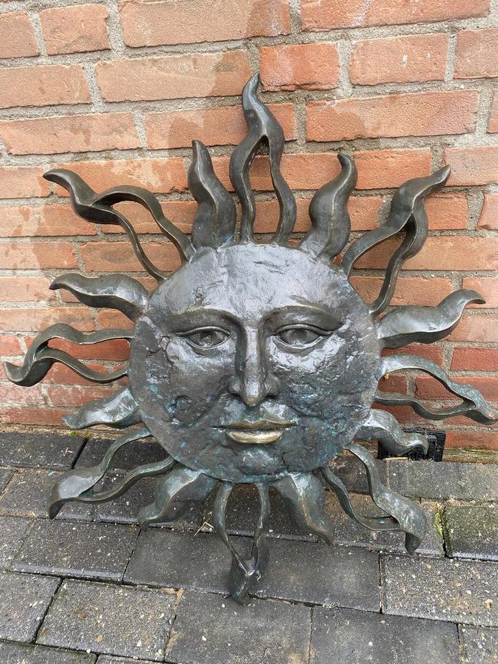Bronzen zon, Tuin en Terras, Tuinwanddecoratie, Zo goed als nieuw, Ophalen