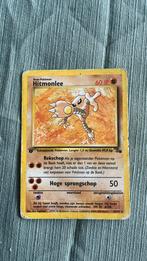Hitmonlee pokemon card - first edition fossil st, Ophalen of Verzenden, Gebruikt, Losse kaart