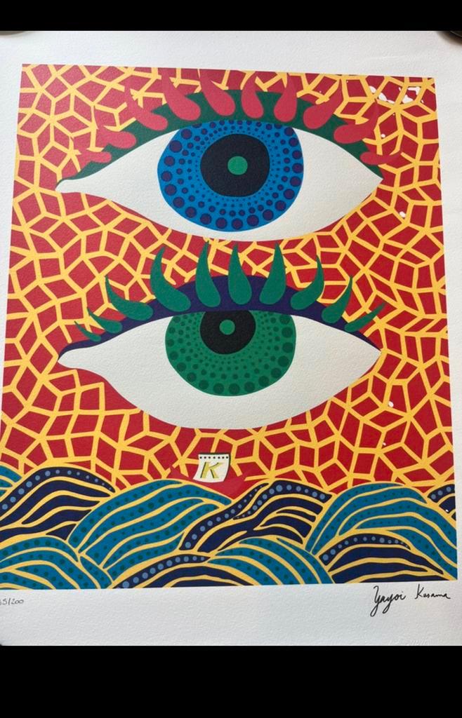 Lithografie print. Yayoi Kusama - on the ocean, Antiek en Kunst, Kunst | Litho's en Zeefdrukken, Ophalen of Verzenden
