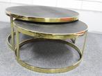 salontafel set 2delig rond Blackbone Gold Richmond Interiors, Huis en Inrichting, Tafels | Salontafels, 50 tot 100 cm, Minder dan 50 cm