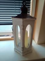 Windlicht met kaars 5 euro, Ophalen, Hout, 25 tot 50 cm