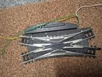 Electrische Engelse Kruis wissel N spoor, Gebruikt, Gelijkstroom, Trix, Rails