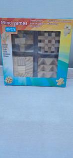 Houten Denkspellen Set - 4 Puzzels, Ophalen of Verzenden, Minder dan 500 stukjes, Nieuw, Overige typen