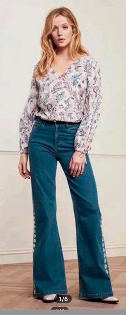 Fabienne Chapot Eva denim wide leg broek maat 26 *nieuw *, Kleding | Dames, Spijkerbroeken en Jeans, Nieuw, W27 (confectie 34) of kleiner