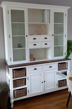 Buffetkast Jasmijn off-white, old teak - 50 x 160 x 220 cm, Huis en Inrichting, Kasten | Buffetkasten, Ophalen, Gebruikt, 200 cm of meer