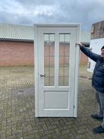 Hardhouten kozijn met binnendeur met glas in lood, 80 tot 100 cm, Binnendeur, Nieuw, Ophalen of Verzenden