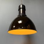 Grote oude zwart emaille bauhaus fabriekslamp industrieel, Huis en Inrichting, Lampen | Hanglampen, Gebruikt, -, Ophalen of Verzenden