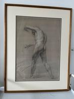 Klassieke school mannelijk naakt studie tekening, Antiek en Kunst, Ophalen