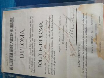 politie diploma  1919 beschikbaar voor biedingen
