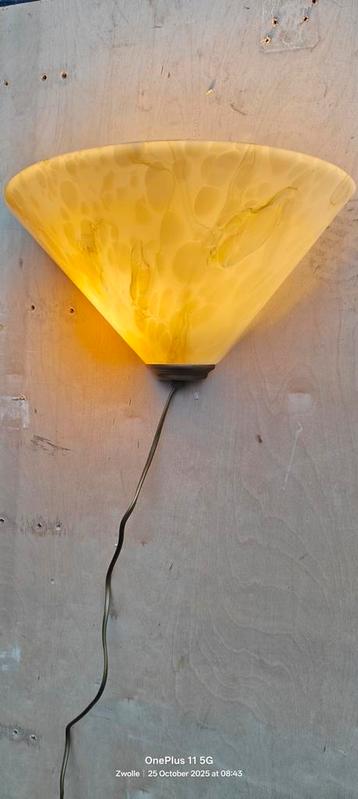 Wandlamp, glas, kleine vitting. Puntgaaf. beschikbaar voor biedingen