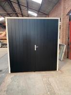 GARAGEDEUR MET KOZIJN, DUBBELDEUR (B211xH217) NIEUW!, Ophalen, Vouwdeur, Hout, 120 cm of meer