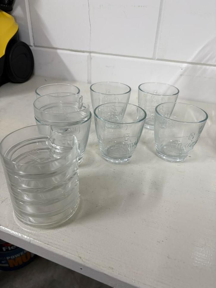 Chocomel glazen, Huis en Inrichting, Keuken | Servies, Zo goed als nieuw, Overige typen, Overige stijlen, Glas, Ophalen