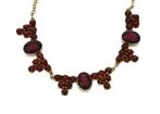 14 karaats gouden choker dames ketting met granaten hanger, Sieraden, Tassen en Uiterlijk, Ophalen of Verzenden, Goud, Ketting