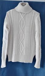 Handgebreide wollen kabel coltrui, maat 38/40, Kleding | Dames, Ophalen of Verzenden, Nieuw, Maat 38/40 (M), Wit