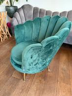 Green Velvet Schelp Fauteuil - Richmond Interiors, Ophalen, Minder dan 75 cm, Zo goed als nieuw, Stof