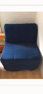 Slaapstoel / Logeerbed - Donkerblauw Velours hoes, Huis en Inrichting, Ophalen, Zo goed als nieuw, Eenpersoons