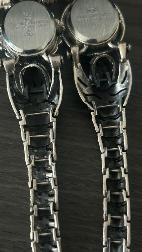 Unieke Zilveren Dameshorloges met Krokodil Design, Antiek en Kunst, Antiek | Klokken, Ophalen of Verzenden