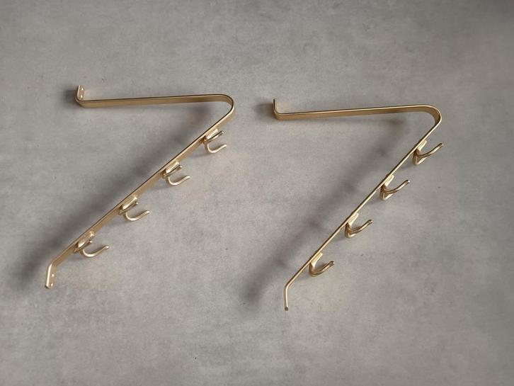 Vintage messing wand kapstok / kledinghanger. 2 stuks!, Huis en Inrichting, Woonaccessoires | Kapstokken, Zo goed als nieuw, Wandkapstok