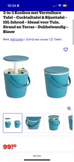 Koelbox met Tafel - Go Bar tafeltje blauw, Ophalen of Verzenden, Zo goed als nieuw, Koelbox, Koelelement
