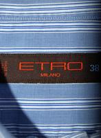 ETRO overhemd, shirt, medium gestreept, blauw/wit, Mt. 38, Blauw, Halswijdte 38 (S) of kleiner, Zo goed als nieuw, ETRO