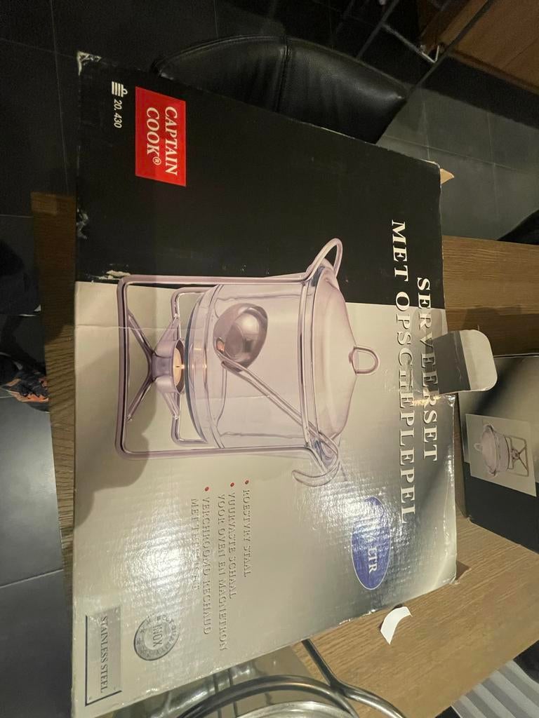 Serveerset met opscheplepel - Roestvrij & Vuurvast, Huis en Inrichting, Ophalen of Verzenden, Zo goed als nieuw