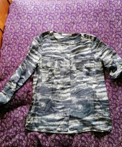 Monari olijfgroene dunne blouse, mt 36, katoen met zijde, Kleding | Dames, Blouses en Tunieken, Zo goed als nieuw, Maat 36 (S)