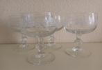 4 vintage coupes glazen met frozen druivenrank, Ophalen of Verzenden