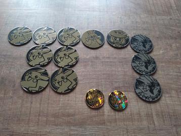 Coins / Munten Pokémon Pikachu, Greedent, Quaxly, Zeraora  beschikbaar voor biedingen