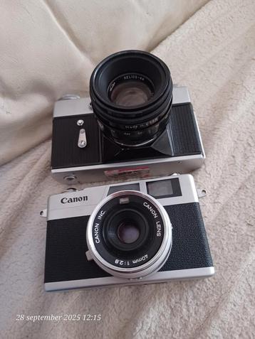 Revueflex  fotocamera  30€,Canon canonete 20€samen 40€ beschikbaar voor biedingen